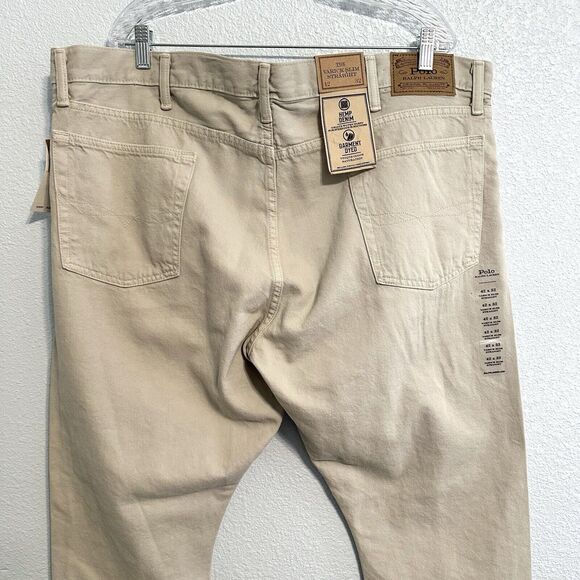 Polo Ralph Lauren Jeans Mens 42x32 Varick Slim Fit Straight Hemp Denim Grey Zip - Picture 5 of 16